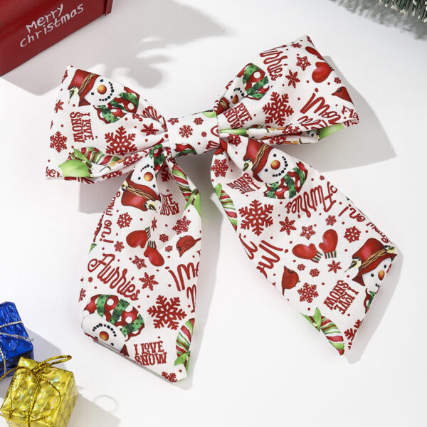 Wholesale Fabric knotted gift pine snowflake striped plaid solid color knotted wide-brimmed hair clip