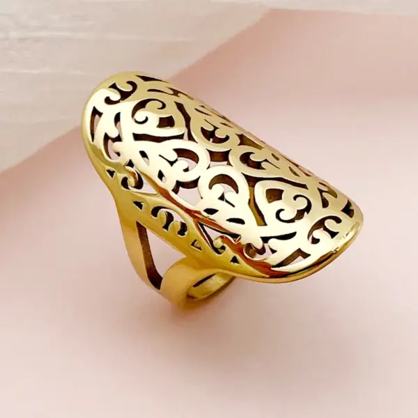 PVD Coated Real Gold Plated 14K Gold Infinity Star Heart Shape 304 Stainless Steel Retro Simple Style Waterproof Non Tarnish Rings