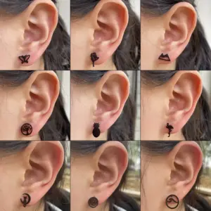 Wholesale Simple Style Geometric Plating 304 Stainless Steel No Inlaid 18K Gold Plated Earrings