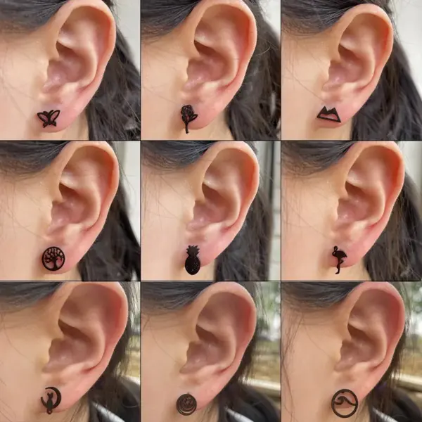Wholesale Simple Style Geometric Plating 304 Stainless Steel No Inlaid 18K Gold Plated Earrings