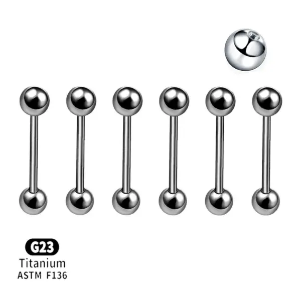 Wholesale 1 Piece Classic Style Geometric Polishing Pure Titanium Eyebrow Nails Ear Studs Tongue Nail