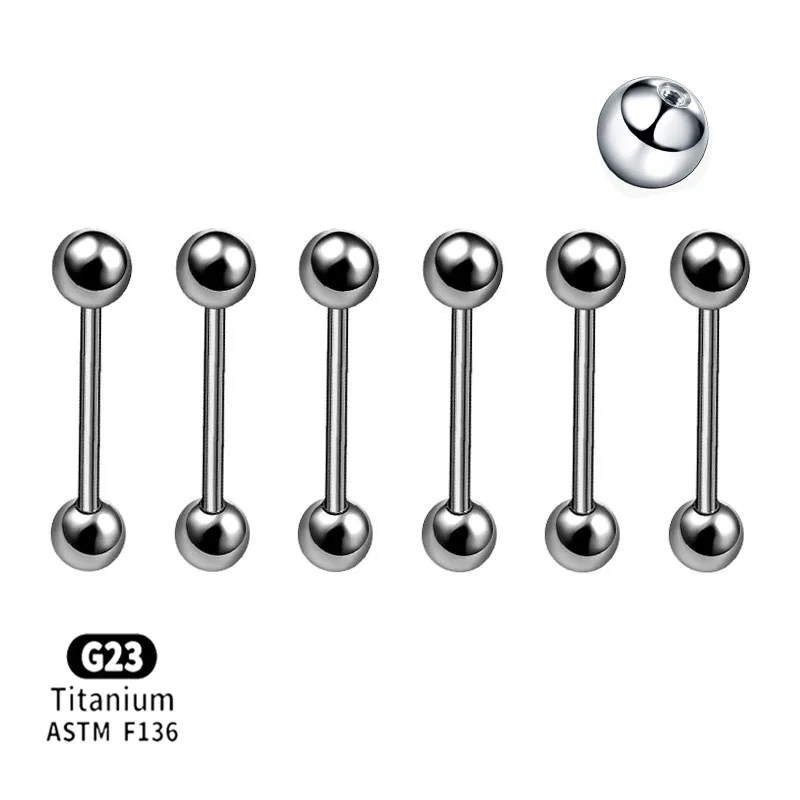 Wholesale 1 Piece Classic Style Geometric Polishing Pure Titanium Eyebrow Nails Ear Studs Tongue Nail