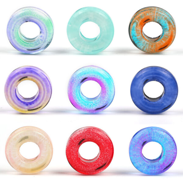 Wholesale DIY Jewelry Accessories 10mm Colorful Circle Glass Running Ring Large Hole Beads Glass Beads Hand String Separated Beads Loose Beads