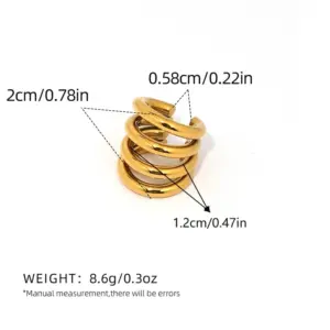 Gold / One Size / 1 Line Ear Clip