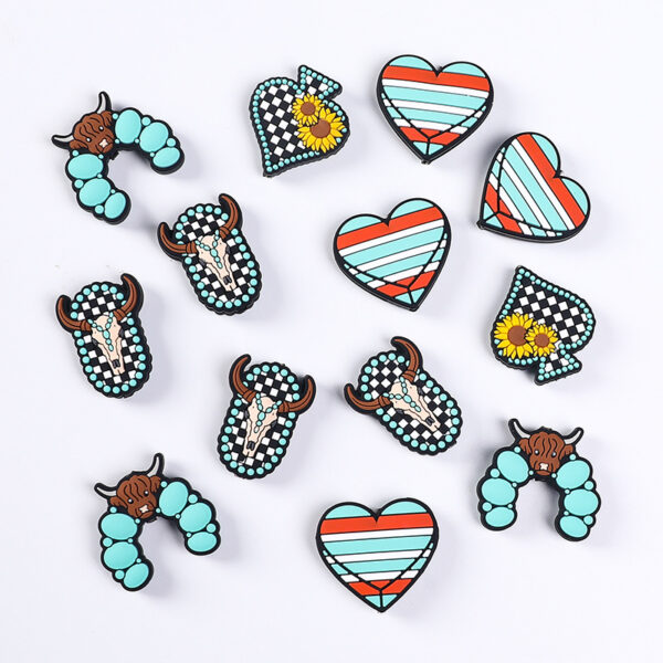 Wholesale Factory Direct Sales Small Daisy Silicone Beads Cartoon Highland Cow Straight Hole Beads Kidsren's Jewelry Sunflower Beads DIY