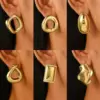 1 Pair Retro Simple Style Classic Style Geometric 304 Stainless Steel 18K Gold Plated Ear Studs