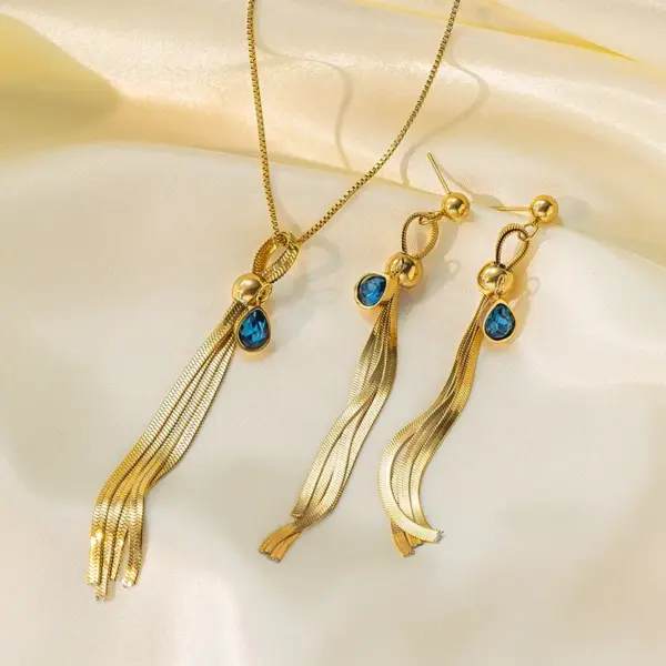 Wholesale Jewelry Simple Style Classic Style Geometric Titanium Steel Plating Jewelry Set Cable Chain