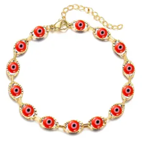 Red Bracelet with Gold Background