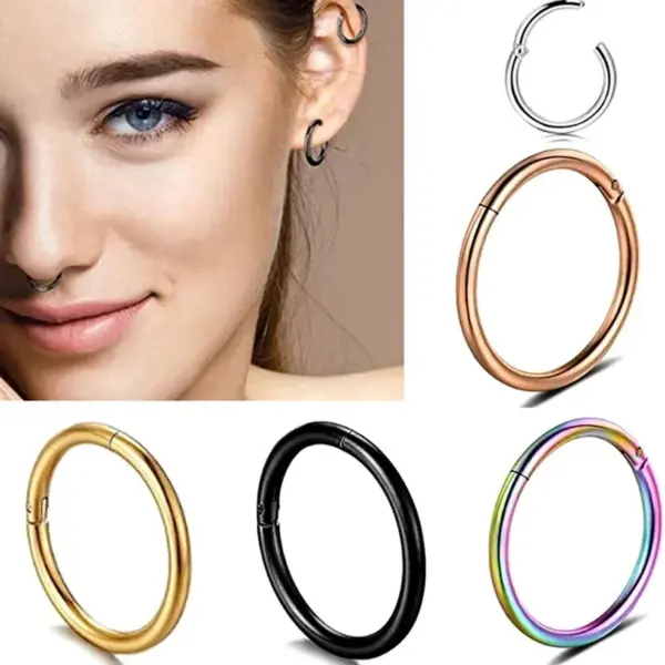 1 Piece 316L Stainless Steel Nose Rings & Studs Round Waterproof Non Tarnish Surgical Steel Nose Ring