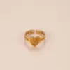 Wholesale PVD Coated Heart Shape Eye Snake 304 Stainless Steel Punk Waterproof Non Tarnish Open Ring