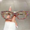 oly-604eb22b6911b42e02a986405abb01d1 Wholesale Cross-border New European and American Style Trendy Small Frame Diamond Flat Mirror Internet Celebrant Same Style Small Fragrant Style All-match Anti-blue Glasses