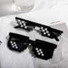 Wholesale New Mosaic Glasses Two-Dimensional Cool Funny Sunglasses Personalized Pixel Sunglasses Factory Direct Sale