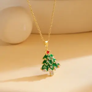 Xl754 Christmas Tree Necklace / Gold