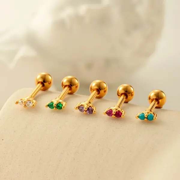 1 Piece 316 Stainless Steel Copper Ear Cartilage Rings & Studs Flower