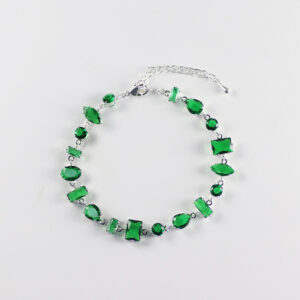 Dark green bracelet / Silver bottom