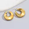 304 Stainless Steel C Shape PVD Coated 18K Gold Plated 18K Gold Simple Style Classic Style Waterproof Non Tarnish Plating Gold Sier Ear Studs