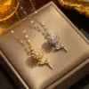 Wholesale PVD Coated Real Gold Plated 18K Gold Sunflower Stainless Steel Cute Waterproof Non Tarnish Titanium Steel Pendant Necklace