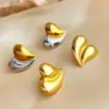 Wholesale PVD Coated Real Gold Plated 18K Gold Heart Shape 304 Stainless Steel IG Style Simple Style Waterproof Non Tarnish Ear Studs