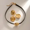 Wholesale Jewelry IG Style Glam Spiral 304 Stainless Steel Plating Rings Earrings Necklace