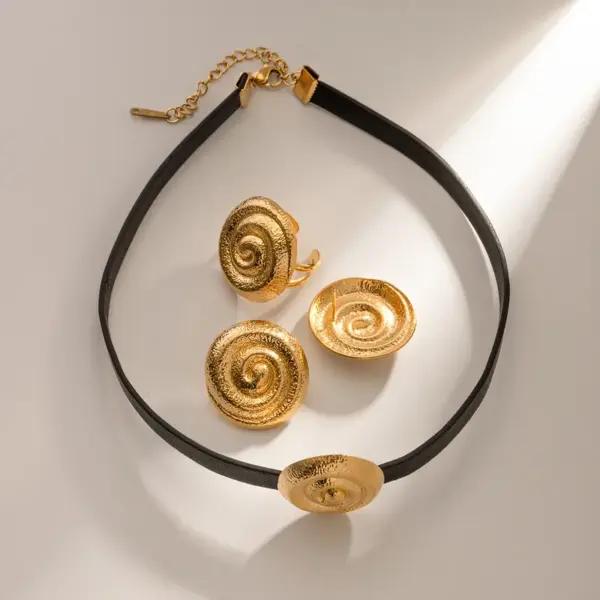 Wholesale Jewelry IG Style Glam Spiral 304 Stainless Steel Plating Rings Earrings Necklace