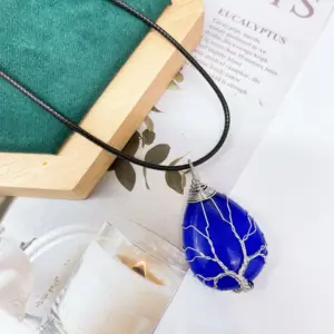 Blue Gold Silver / Lucky Tree Water Drop (Light Pendant) 11.5G