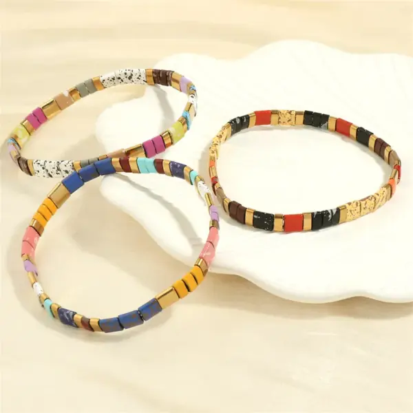 Bohemian Beach Square Copper 18k Gold Plated Bracelets In Bulk