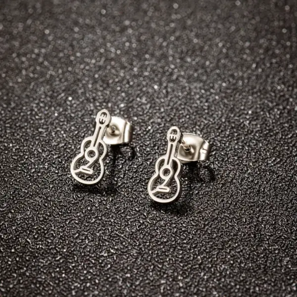 Wholesale PVD Coated 18K Gold Real Gold Plated Cello 304 Stainless Steel Simple Style Waterproof Non Tarnish Ear Studs