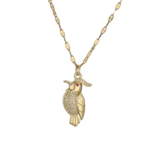 Wholesale PVD Coated Bird Titanium Steel Copper IG Style Simple Style Waterproof Non Tarnish Titanium Steel Pendant Necklace