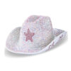 Wholesale Full Diamond Silver Colorful Diamond Five-Pointed Star Cowboy Hat Handmade Diamond Colorfulful Diamond Performance Hat Diamond Cowboy Hat