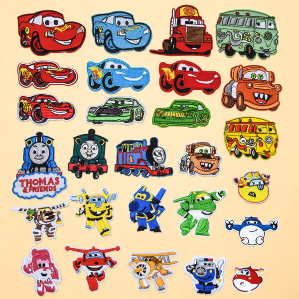 oly-60883db335913704b9f628a6ef180593 Wholesale Car Cartoon Cartoon Children's Embroidery Cloth Stickers Fashion All-match Patch Down Clothes Jeans Hole Repair Stickers