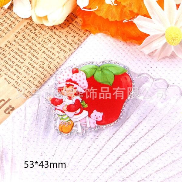 Wholesale New loose powder cross-border cartoon rainbow girl cute jewelry acrylic pin cute DIY patch accessories