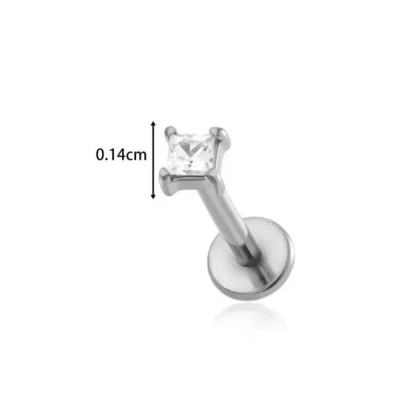 Wholesale Fashionable Geometric Stainless Steel Zircon Screw Ear Bone Studs Style Lip Studs Piercing Jewelry For Women
