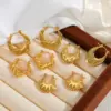 Wholesale 1 Pair Basic Simple Style Irregular Geometric Plating 304 Stainless Steel 18K Gold Plated Earrings