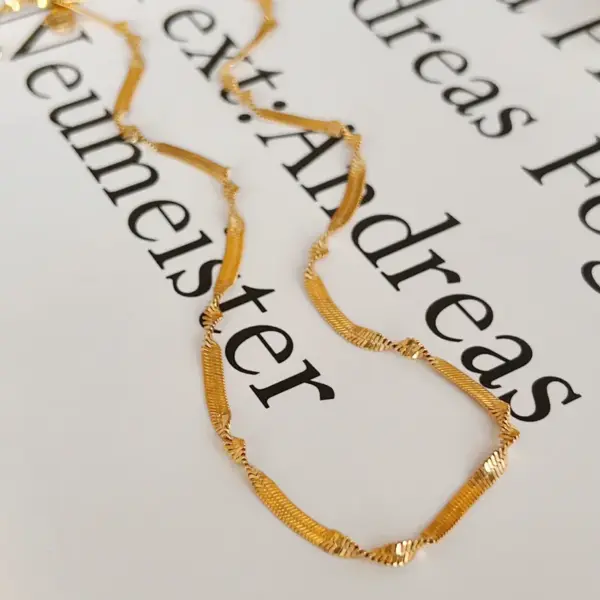 PVD Coated Solid Color 304 Stainless Steel Simple Style Classic Style Waterproof Non Tarnish 304 Stainless Steel Necklace