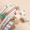 Bohemian Geometric Mixed Materials Artificial Pearls Shell Beaded Bracelets For Women'S Party Festival