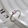 Wholesale Copper Gold Plated Simple Style Inlay Rectangle Zircon Open Rings