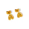 PVD Coated 18K Gold Plated Letter 304 Stainless Steel Simple Style Classic Style Waterproof Non Tarnish Ear Studs