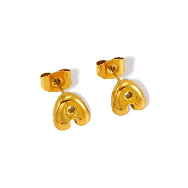 PVD Coated 18K Gold Plated Letter 304 Stainless Steel Simple Style Classic Style Waterproof Non Tarnish Ear Studs