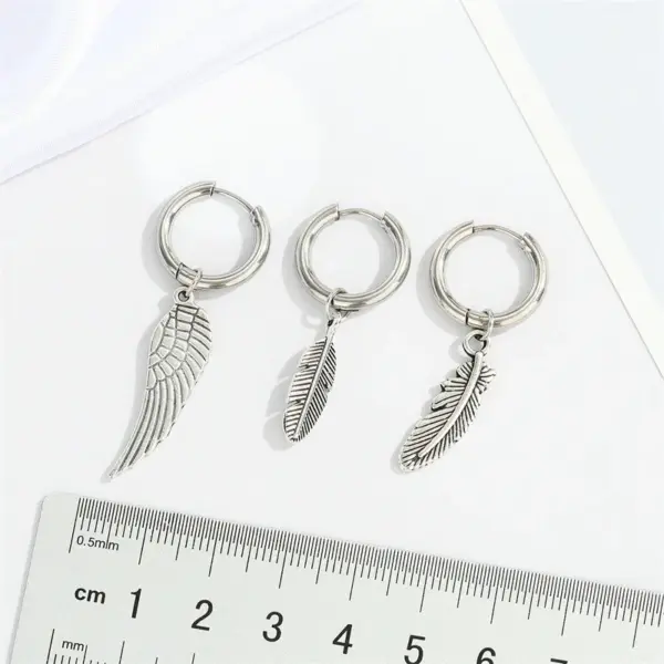 Wholesale Fashion Feather Plating 201 Stainless Steel Alloy No Inlaid Earrings