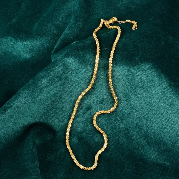 Wholesale PVD Coated Real Gold Plated 18K Gold Geometric 304 Stainless Steel Titanium Steel Basic Waterproof Non Tarnish 304 Stainless Steel Titanium Steel Necklace