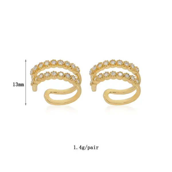 Wholesale 1 Pair Ig Style Shiny Solid Color Plating Inlay Copper Zircon 18k Gold Plated Ear Cuffs