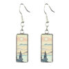 Wholesale Metal Wood Grain Mountain Peak Yoga Meditation Energy Earrings