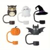 oly-60b3f2858d9826714086f049c30c26dc Wholesale Halloween theme straw cap 10mm large capacity car thermos cup with silicone straw plug dustproof in stock