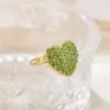 Wholesale PVD Coated 18K Gold Plated Real Gold Plated Heart Shape 304 Stainless Steel Vintage Style Waterproof Non Tarnish Open Rings