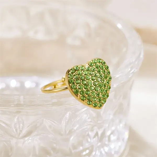 Wholesale PVD Coated 18K Gold Plated Real Gold Plated Heart Shape 304 Stainless Steel Vintage Style Waterproof Non Tarnish Open Rings