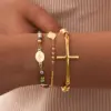 Wholesale PVD Coated Real Gold Plated 18K Portrait Virgin Mary 201 Stainless Steel Classical IG Style Waterproof Non Tarnish Bracelets