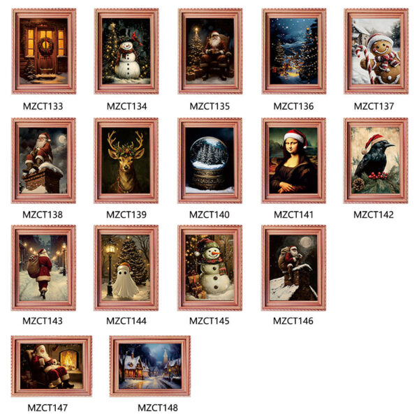 Wholesale Christmas Retro Wooden Photo Frame Magnetic Fridge Magnet