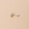 1 Piece Nose Rings & Studs Fashion Flower 316L Stainless Steel Copper Inlay Zircon Nose Pin