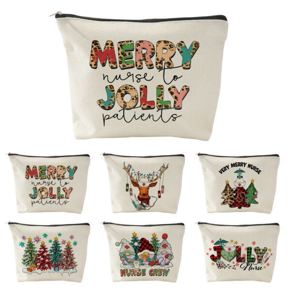 Wholesale Linen bag, student pencil case, women's multi-functional cosmetic bag