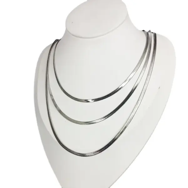 Wholesale Simple Style Geometric Titanium Steel Plating Layered Necklaces